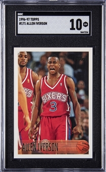 1996-97 Topps #171 Allen Iverson Rookie Card - SGC GEM MINT 10   